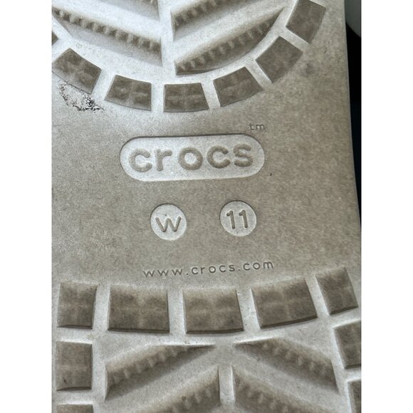 Womens Crocs Floral Slide Sandals Size 11 White with Flowers Iconic Comfort - Picture 9 of 9